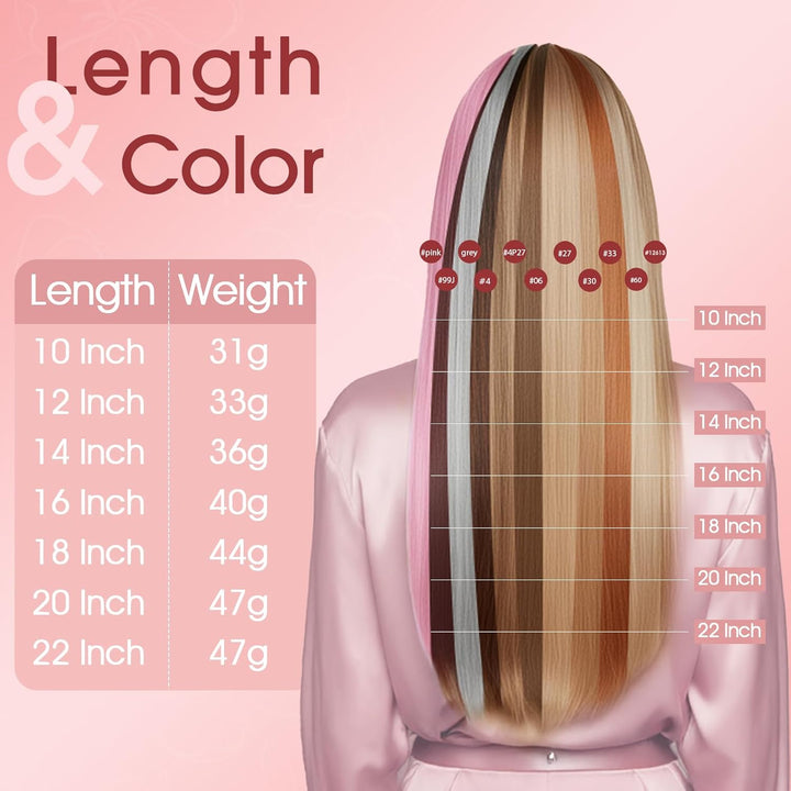 S-noilite Clip in Extensions Echthaar 6 Stück Balayage Haarverlängerung Echthaar Highlights für Frau