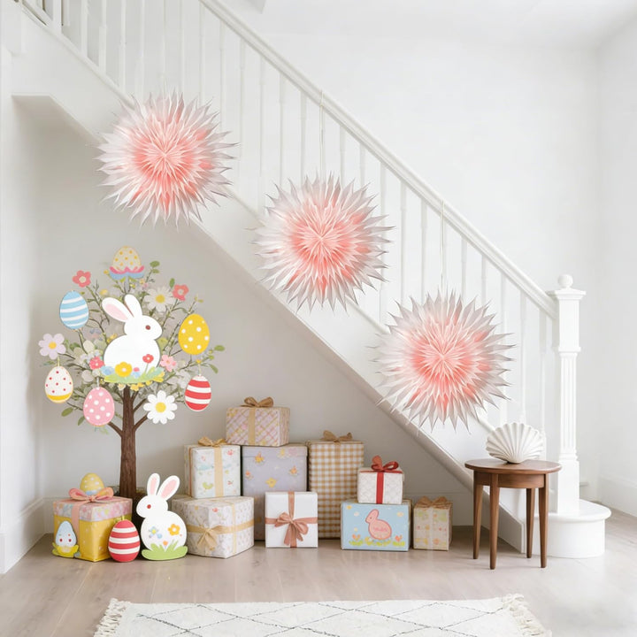 45cm Weihnachtsstern Beleuchtet, 3D Led Christbaumspitze Stern Batterie mit Timer, Adventsstern Ster