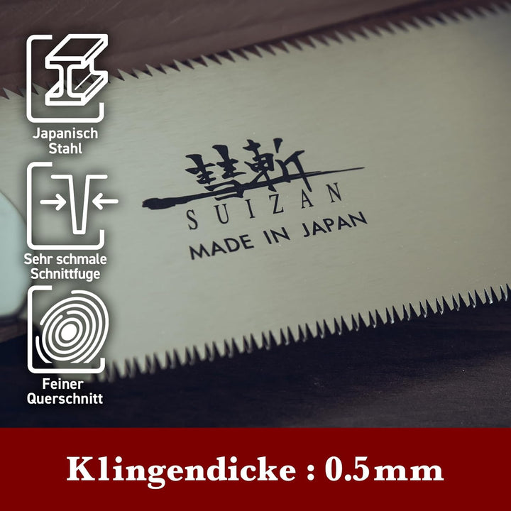 SUIZAN Japansäge Holzsäge Ryoba 240mm Zugsäge Japanische Säge Handsäge Holz Holzbearbeitungswerkzeug