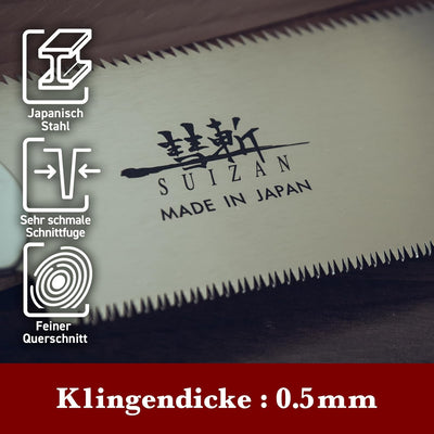 SUIZAN Japansäge Holzsäge Ryoba 240mm Zugsäge Japanische Säge Handsäge Holz Holzbearbeitungswerkzeug