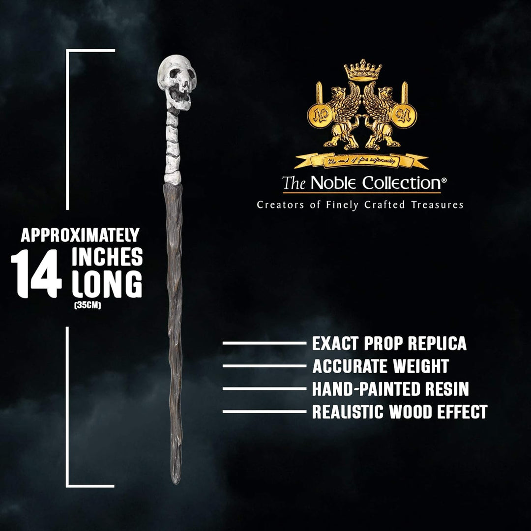 The Noble Collection - Death Eater Skull Character Wand - 14in (35cm) Wizarding World Wand with Name