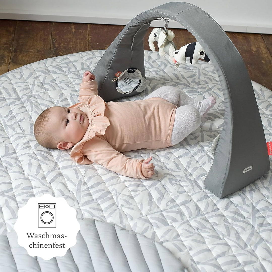 Toddlekind Krabbeldecke für Babys, Blattmuster, handgenäht, Baby-Spielmatte aus Bio-Baumwolle, 125 c