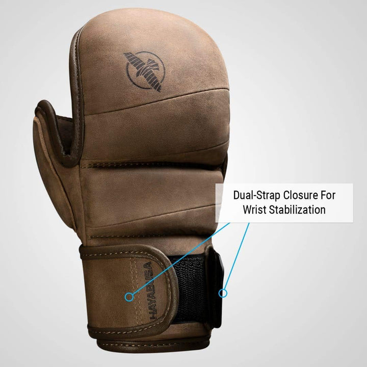 Hayabusa T3 LX 7oz Hybrid-Handschuhe aus Leder Ideal für Kampf S Braun, S Braun