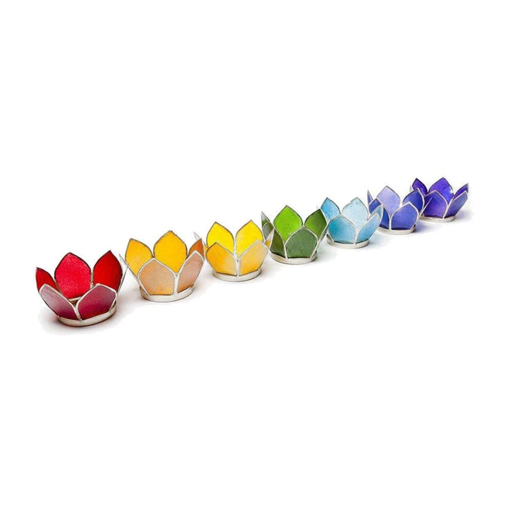 Find Something Different Etwas Finden, verschiedenen Lotus Teelichthalter, Glas, Silber, KLEIN, 7 St