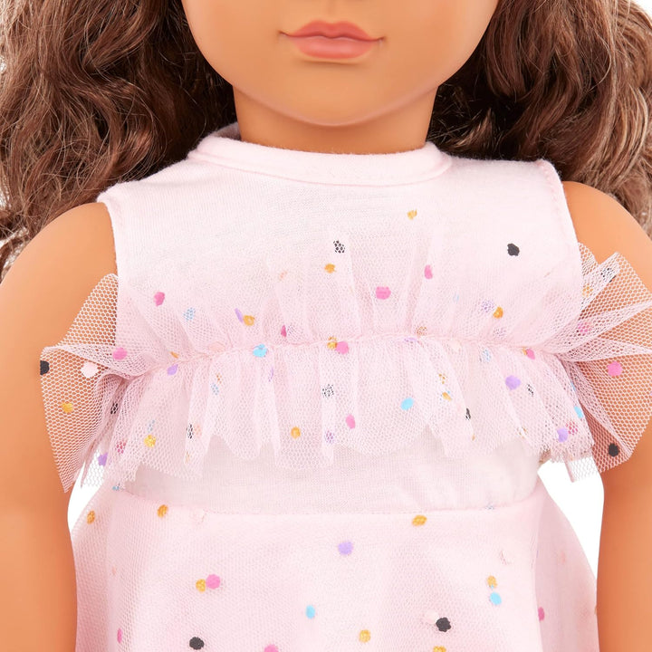 Our Generation – Pink & Bunt – 46 cm Puppenkleidung – Partykleid mit Konfetti-Print – Stirnband & St