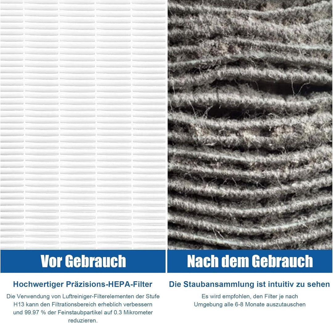 Allyson Ersatzfilter für Philips Luftreiniger AC2882, AC2887, AC2889 &amp; AC3829 – HEPA &amp; Aktivkohle –