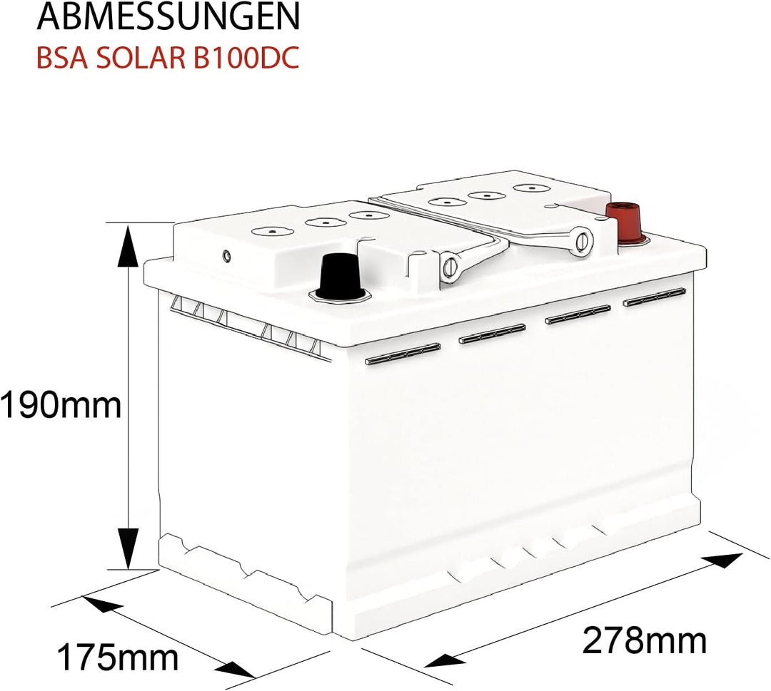 12V 100Ah Batterie Solarbatterie Versorgungsbatterie Boot Wohnmobil - 6 Grössen (100Ah)