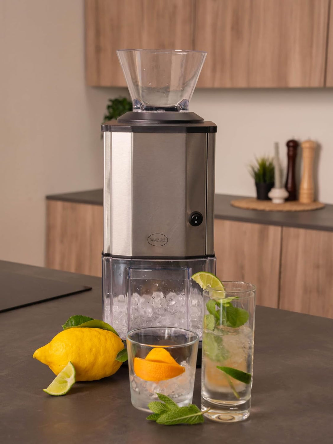 RGV Crush Ice Maker Junior Schwarz/Edelstahl/Transparent