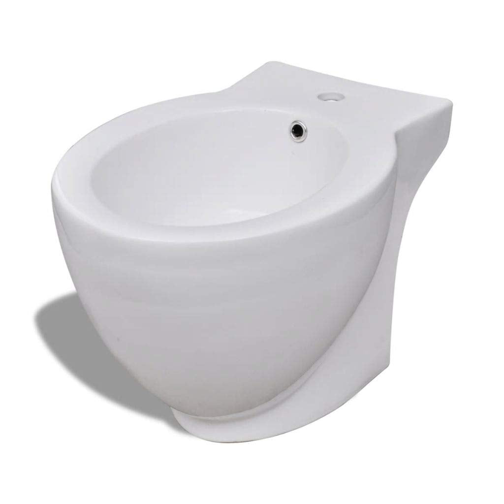 Festnight Standbidet Stand-Bidet Bodenstehend Bidet aus Keramik 58 x 40 x 40 cm Weiss