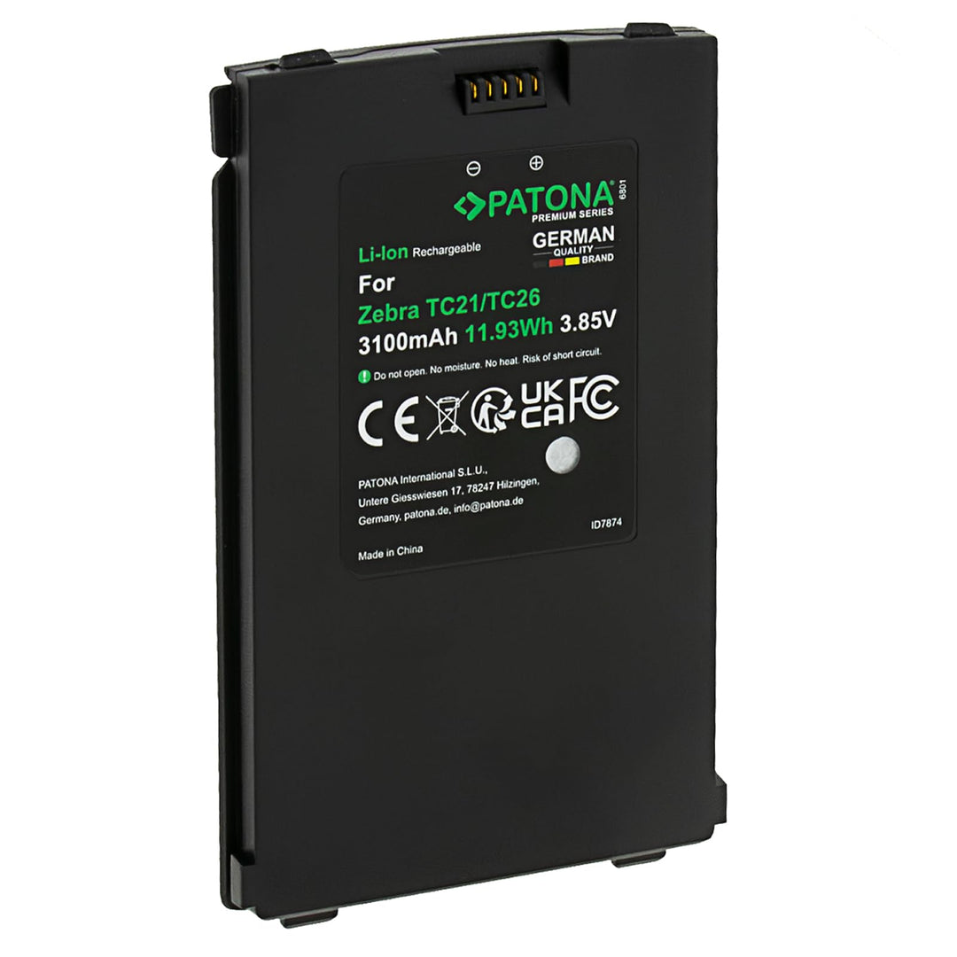 PATONA Premium Akku für Zebra TC21 TC210 TC26 – 3100mAh Li-Ion Ersatzakku für Zebra BT-000409 BT-000