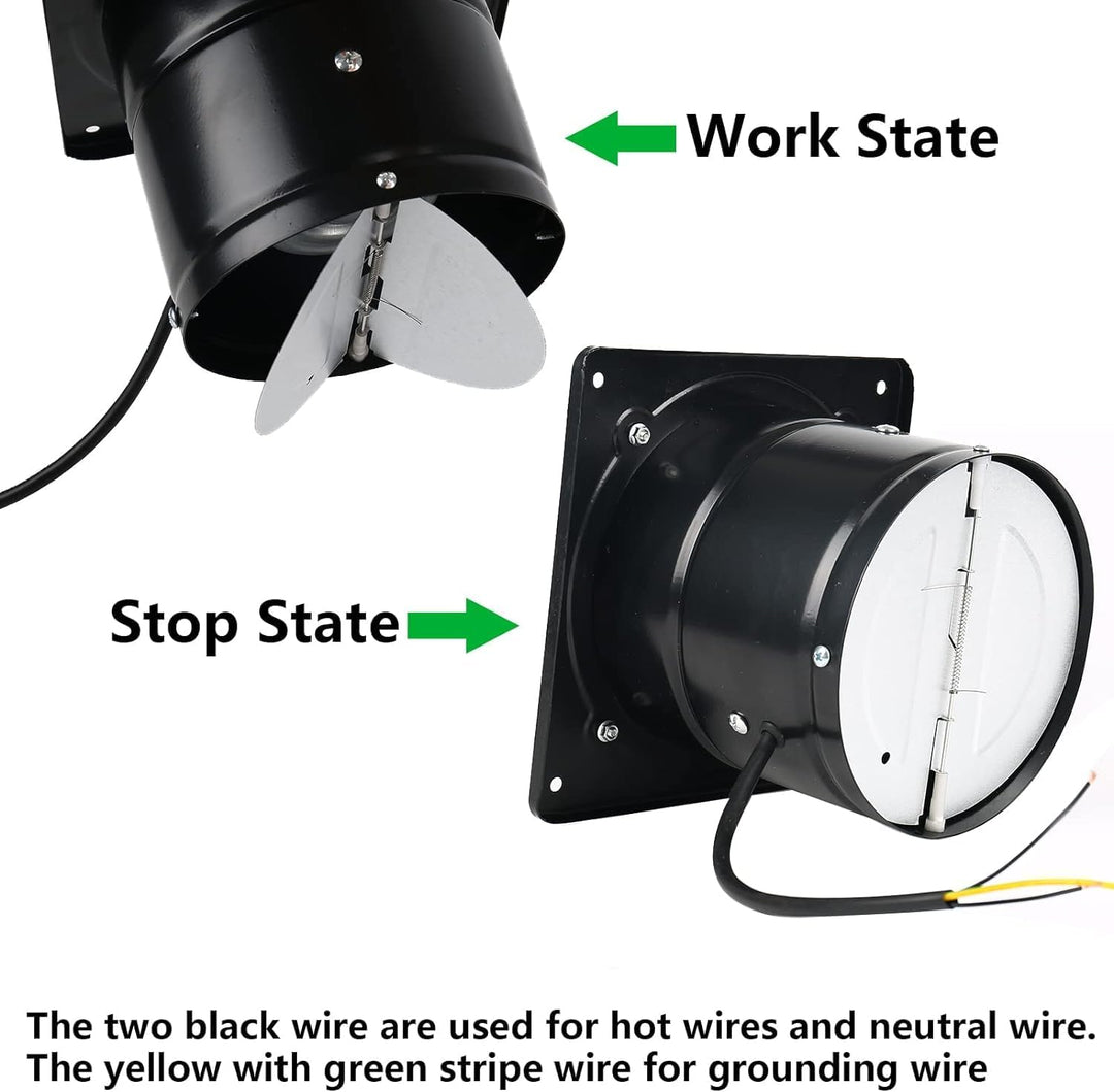Abluftventilator Ø100mm, 4'' Rohrventilator Badlüfter mit Rücklaufklappe, 140m³/h 25W Axiallüfter Le
