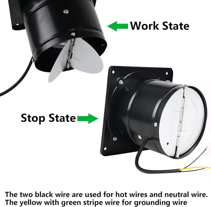 Abluftventilator Ø100mm, 4'' Rohrventilator Badlüfter mit Rücklaufklappe, 140m³/h 25W Axiallüfter Le