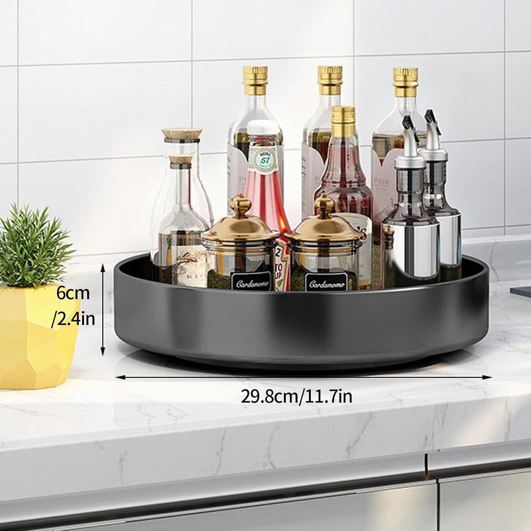 Lazy Susan Drehteller Organizer,30cm Drehbares Gewürzregal aus Kohlenstoffstahl Küchen Drehteller Sc