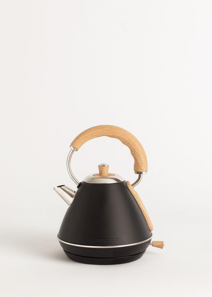 CREATE/PACK TOAST RETRO + KETTLE RETRO M/Schwarzer Toaster mit schwarzem Wasserkocher/Wasserkocher 1