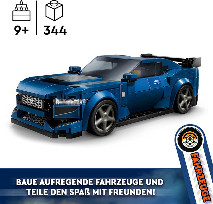 LEGO Speed Champions Ford Mustang Dark Horse Sportwagen, Auto-Spielzeug mit Minifigur zum Bauen, Spi