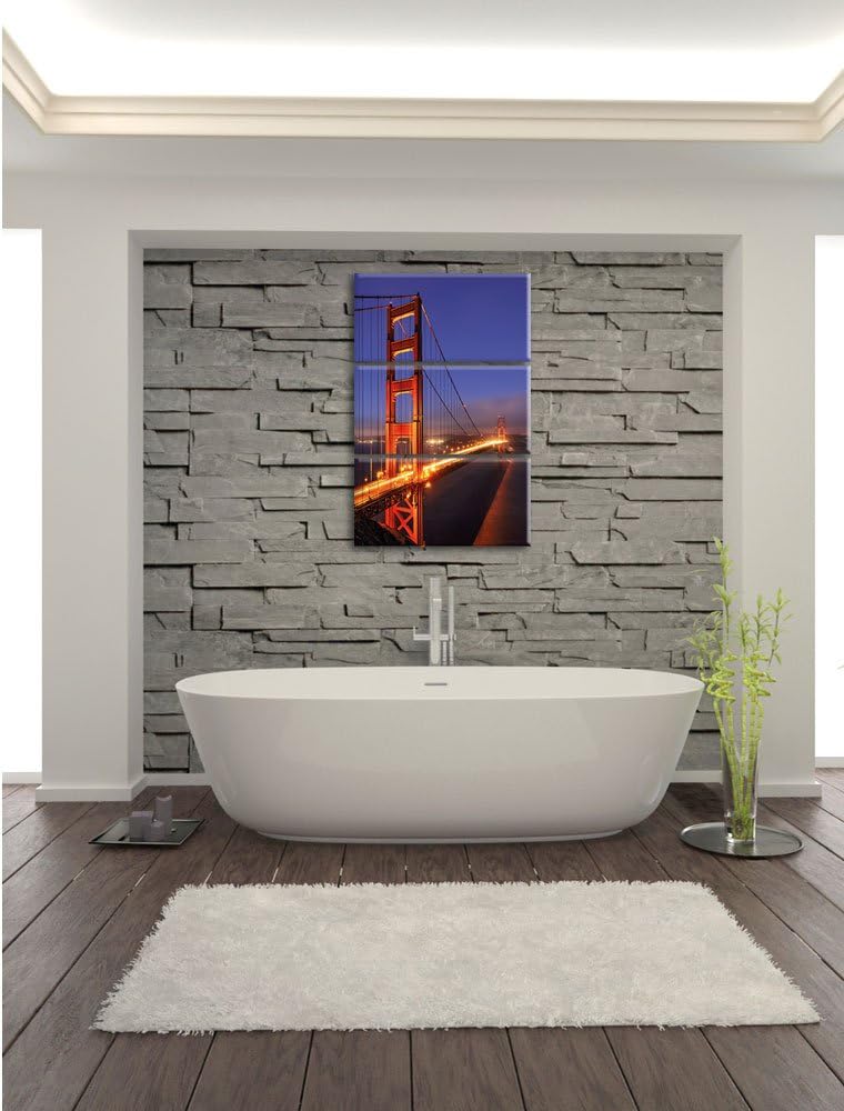Pixxprint Golden Gate Bridge San Francisco als Leinwandbild/Grösse: 3 Teilig (120x80) cm/Wandbild/Ku