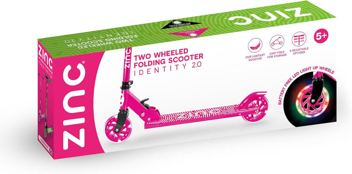 Zinc Unisex Jugend Identity Scooter Adjustable Height Pink, Adjustable Height Pink