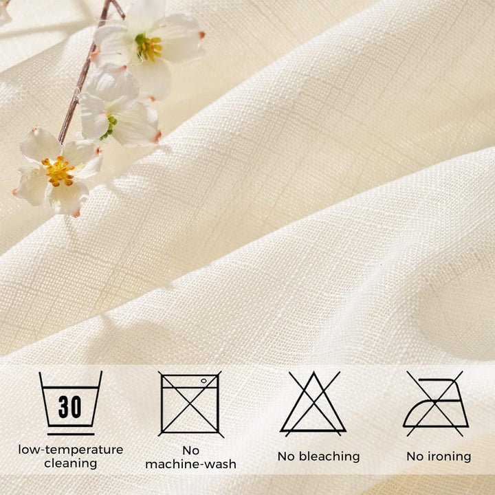 Topfinel Gardinen Halbtransparent Voile Vorhänge mit Ösen Hell Beige Vorhang 140x240cm Gardinen Wohn