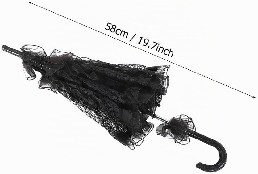 Verrückter Bridal Lace Cotton Umbrella, Blume Bestickt Regenschirm für Hochzeitsfeiern Tanzen Fotogr
