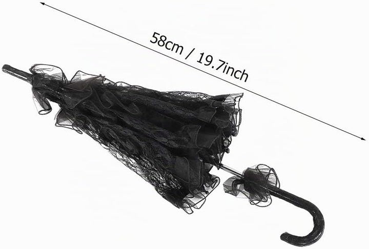 Verrückter Bridal Lace Cotton Umbrella, Blume Bestickt Regenschirm für Hochzeitsfeiern Tanzen Fotogr