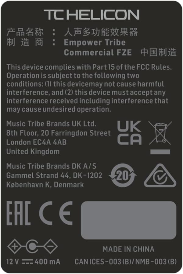 TC Helicon VOICETONE X1 Single-Button Stompbox für dramatische Megaphon- und Distortion-Vocal-Effekt
