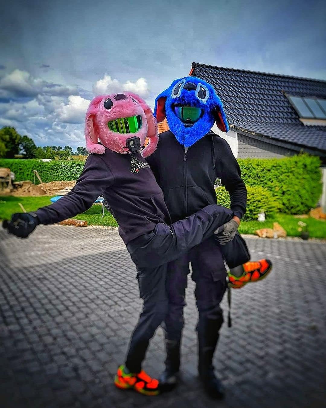 FunnyRiders Stoff-Cover für Motorradhelm - Lustiger Helm-Überzug, toller Hingucker - Zubehör für Mot