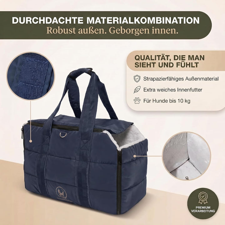 3-in-1 Hundetasche für kleine Hunde 10kg – Hundetragetasche, mobiles Kuschelnest &amp; Reisedecke – Trag