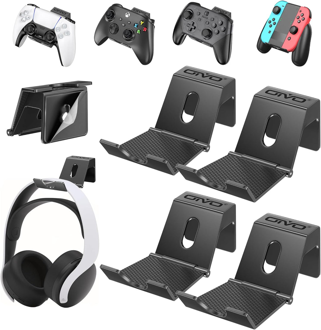 OIVO Controller Wandhalterung, Headset Halterung, Universal Controller Halter für PS3/PS4/PS5/Xbox/P