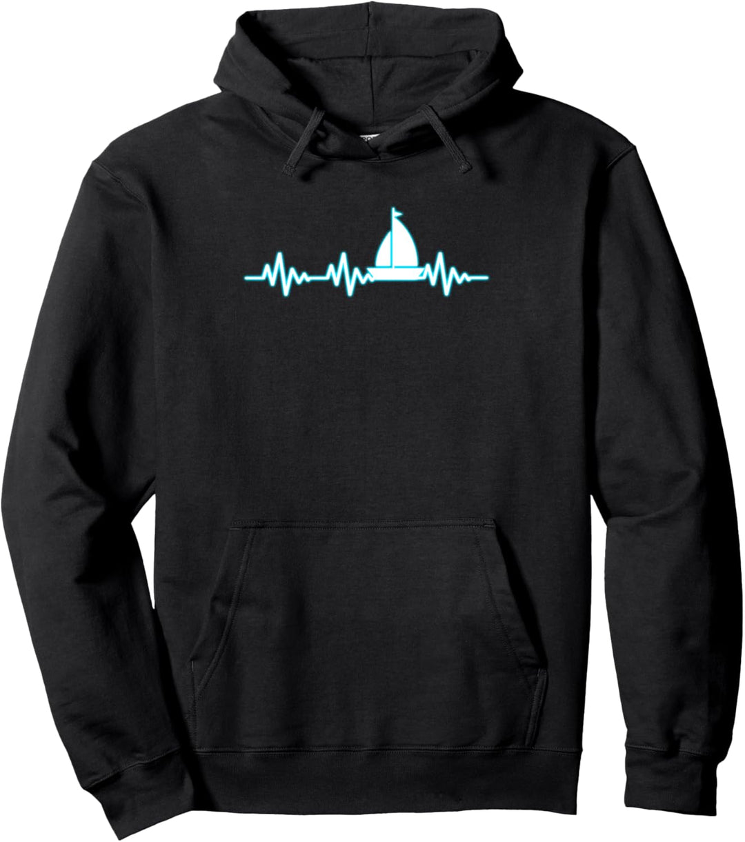 Heartbeat Segelboot Ruderboot Segel Segler Pullover Hoodie