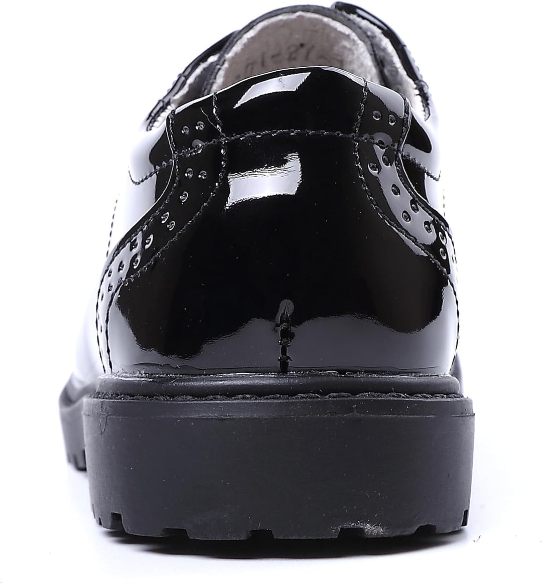 PPXID Jungen Schnürhalbschuhe wasserdichte Lackschuhe Schule Oxfords Uniform Hochzeit Anzugschuhe 22