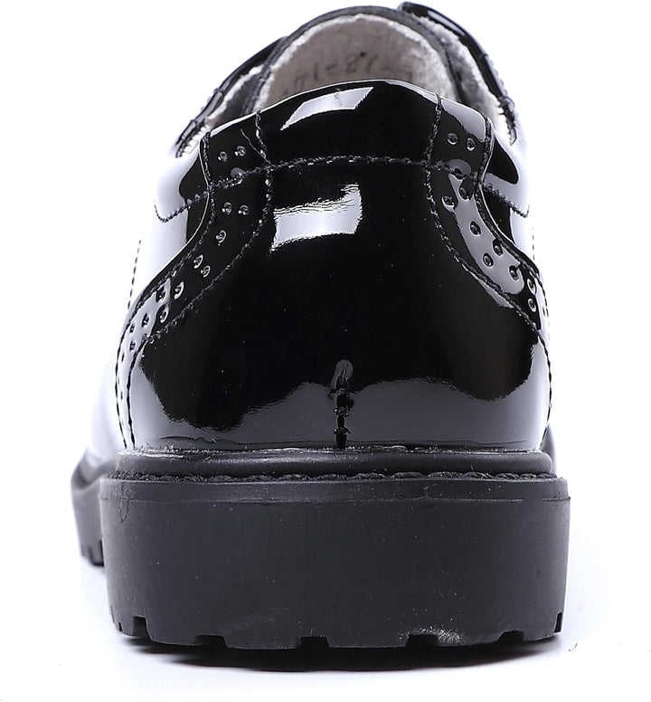 PPXID Jungen Schnürhalbschuhe wasserdichte Lackschuhe Schule Oxfords Uniform Hochzeit Anzugschuhe 22