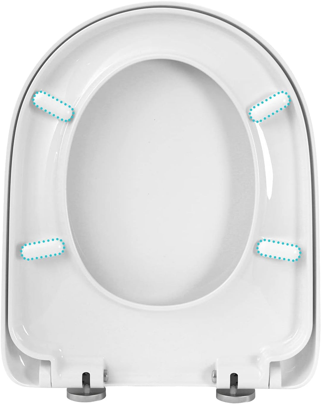 WOLTU Toilettendeckel,WC Sitz mit Absenkautomatik,Klodeckel D-Form weiss Kunststoff, Softclose Antib