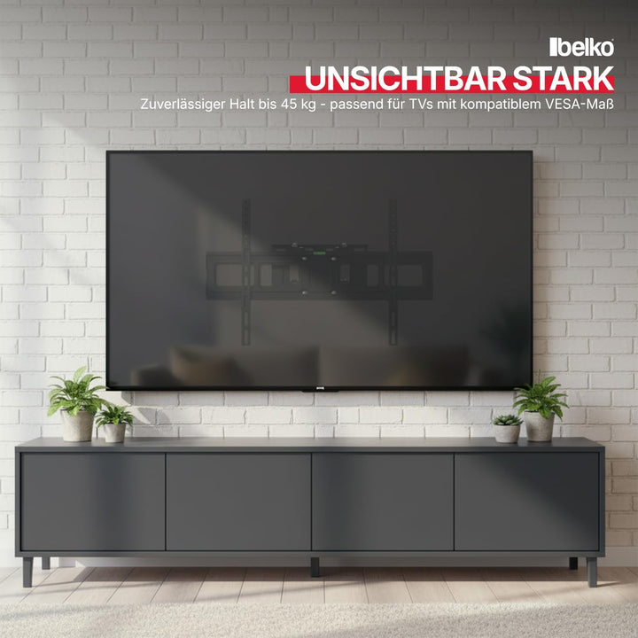 Belko® TV-Halterung 36"-70" - Stabile Wandhalterung für Grossbildfernseher - Schwenkbar & Neigbar -