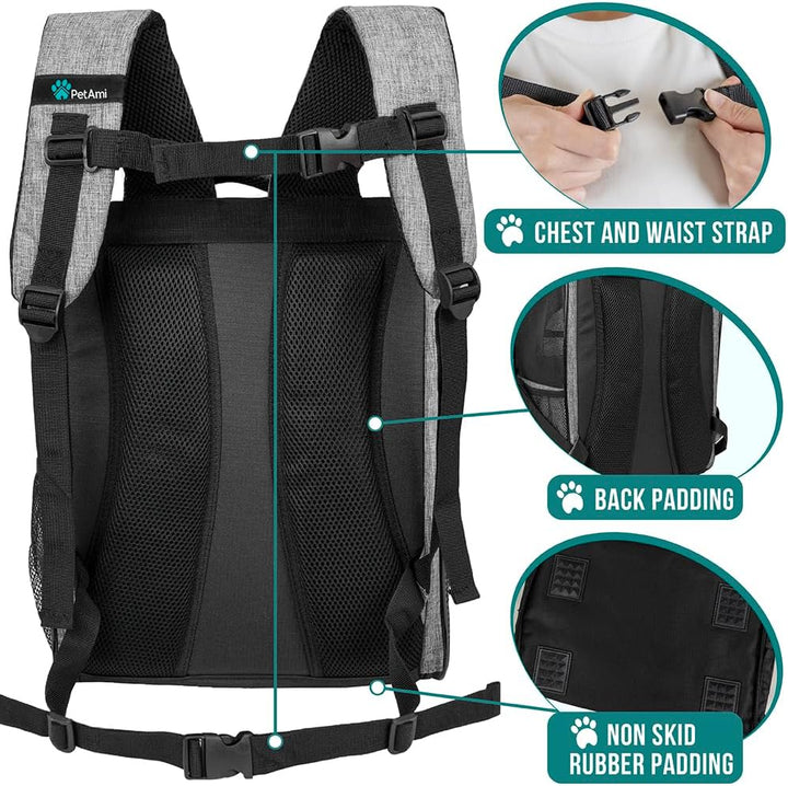 PetAmi Hunderucksack für kleine und grosse Katzen, Haustiere, Welpen, belüfteter Haustier-Wanderruck