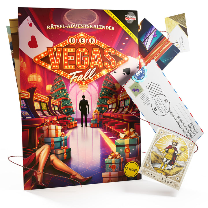 Rätsel Adventskalender 2025 "Der Vegas Fall" I Krimi Escape Adventskalender für Erwachsene I 24 span
