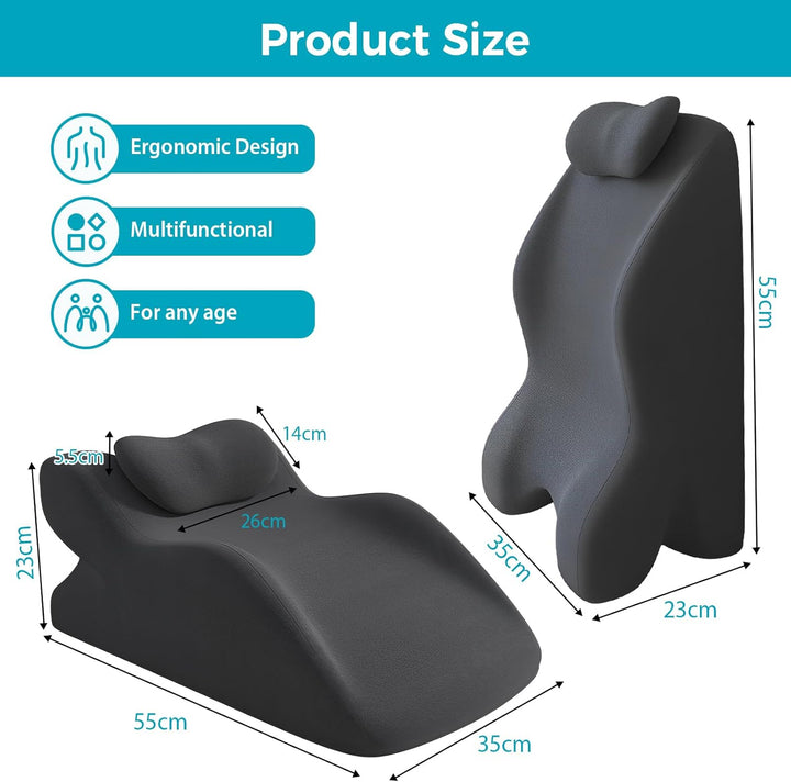 Lesekissen für Bett und Sofa, Multifunktions Keilkissen Rückenkissen, Ergonomisches Memory Schaum Ke