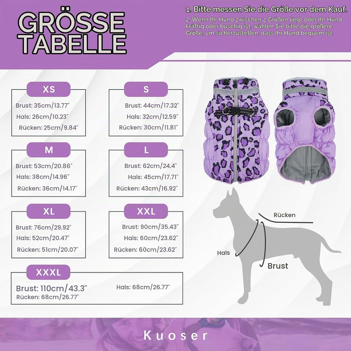Kuoser Hundemantel Winter für Kleine Hunde Wasserdicht Winddicht, S | Wasserdicht Hundejacke mit Fle
