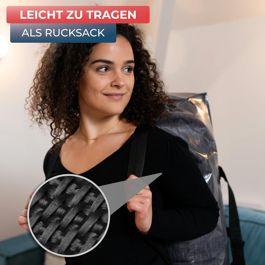 WRAPPYBAG 10er-Set Kunststoff Aufbewahrungstasche – Jumbo XXL Tasche Gross – Wasserabweisend, Stabil