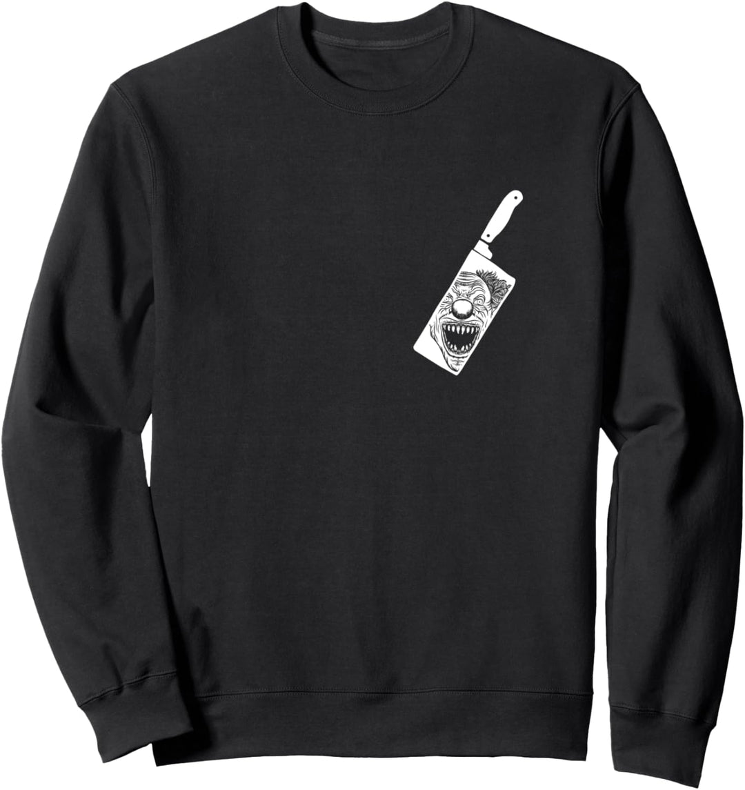 Scary Clown Metzger Fleisch Cleaver Halloween Esqueleto Sweatshirt