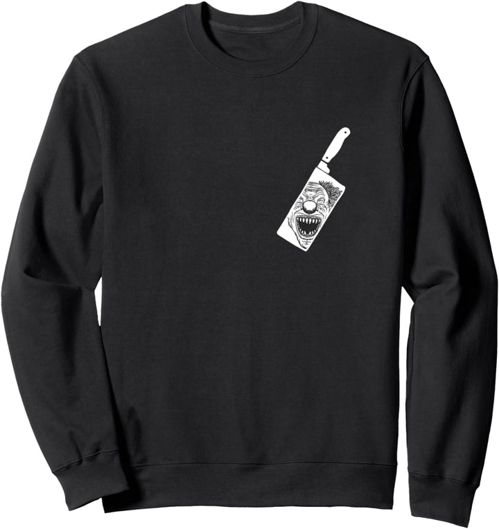 Scary Clown Metzger Fleisch Cleaver Halloween Esqueleto Sweatshirt