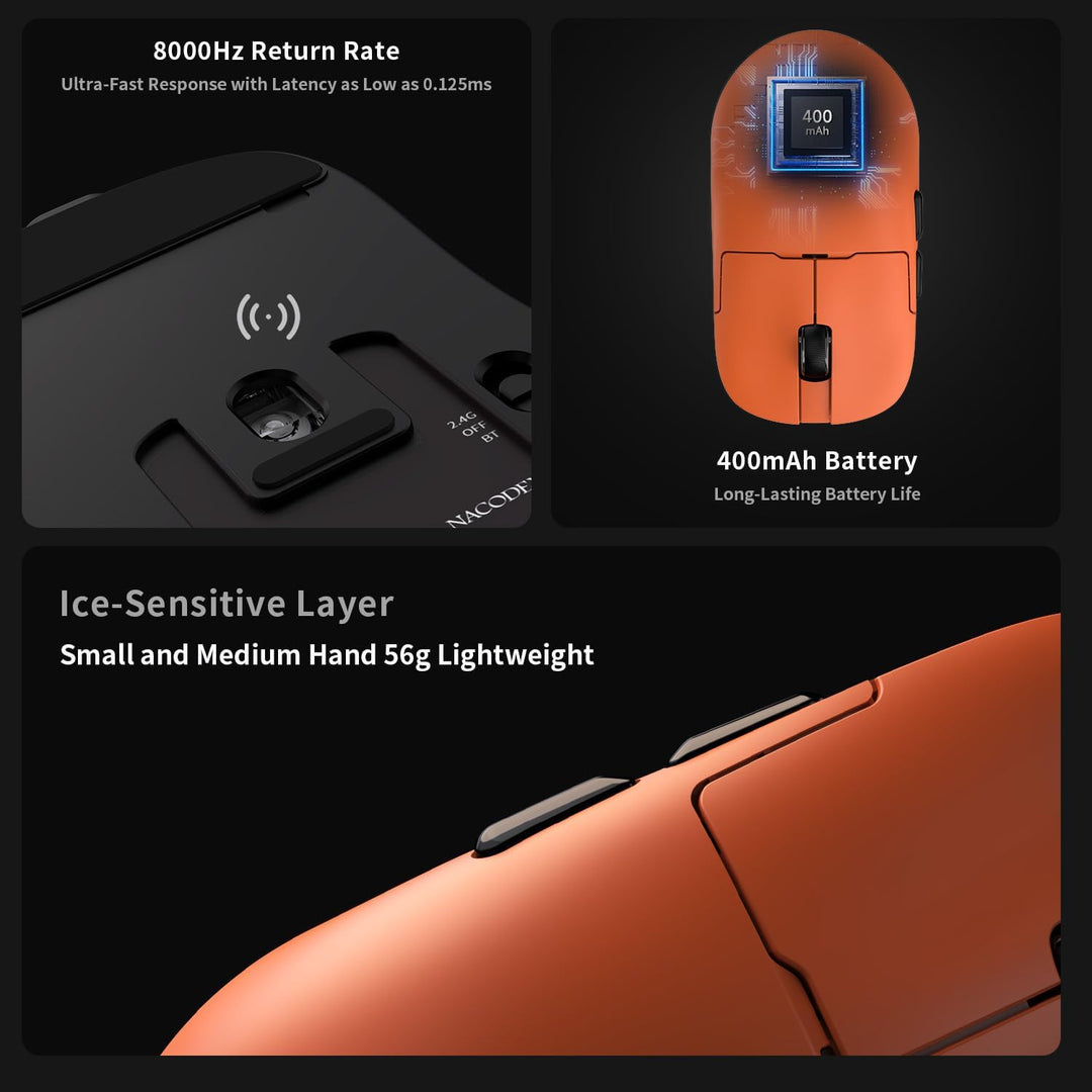 AJAZZ AJ159 APEX Wireless Gaming Mouse with RGB Magnetic Charging Base, Lightweight 56 Gram Design,