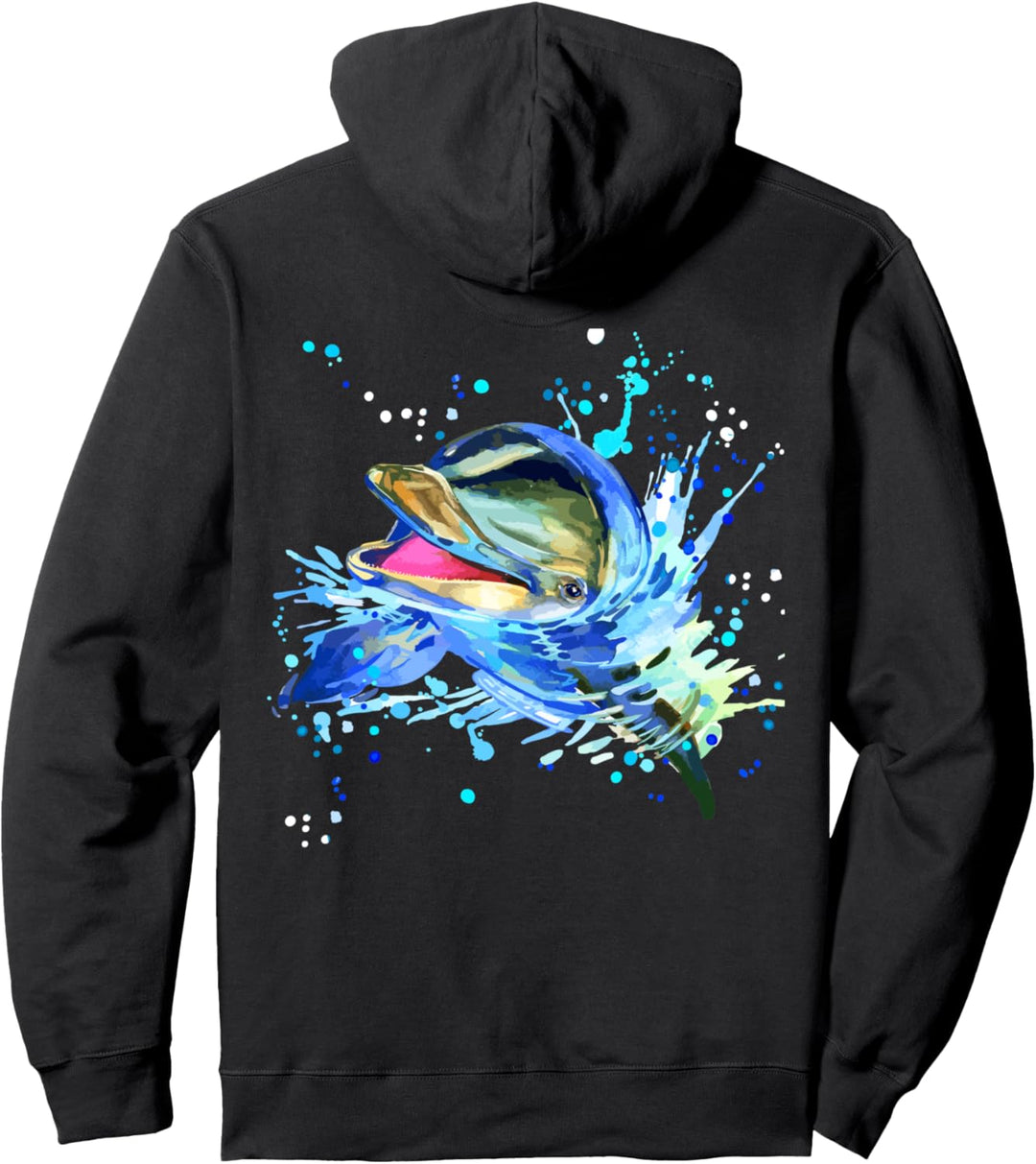 Delphin, handbemalter süsser Delphin Pullover Hoodie