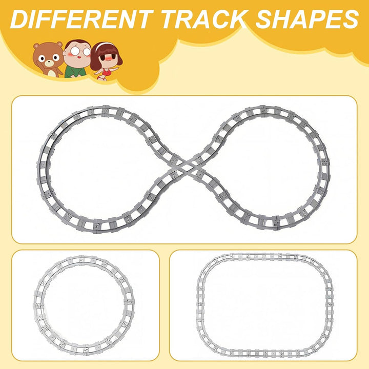 67 Stück Bausteine Zug Schienen Set ab 2 Jahre, City Eisenbahnschienen for Train, Kompatibel mit dem