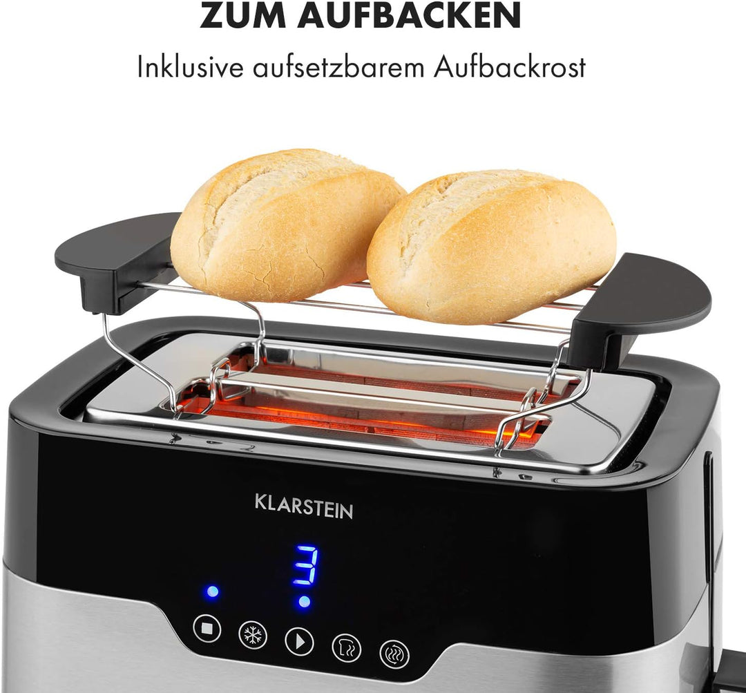 Klarstein Arabica Toaster - 920W, Touch-Bedienfeld, LED-Display, Auftau, Aufwärm- und Abbruchfunktio