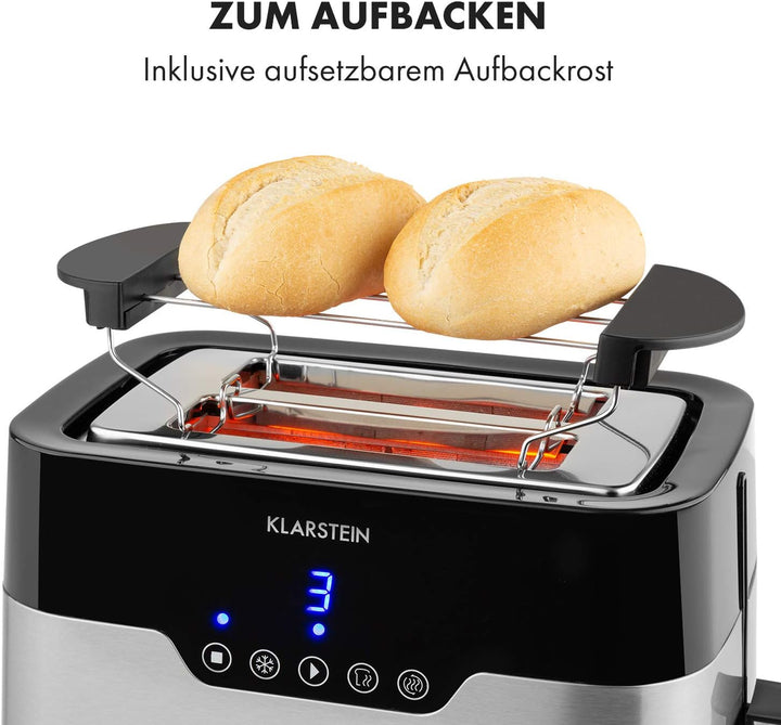Klarstein Arabica Toaster - 920W, Touch-Bedienfeld, LED-Display, Auftau, Aufwärm- und Abbruchfunktio