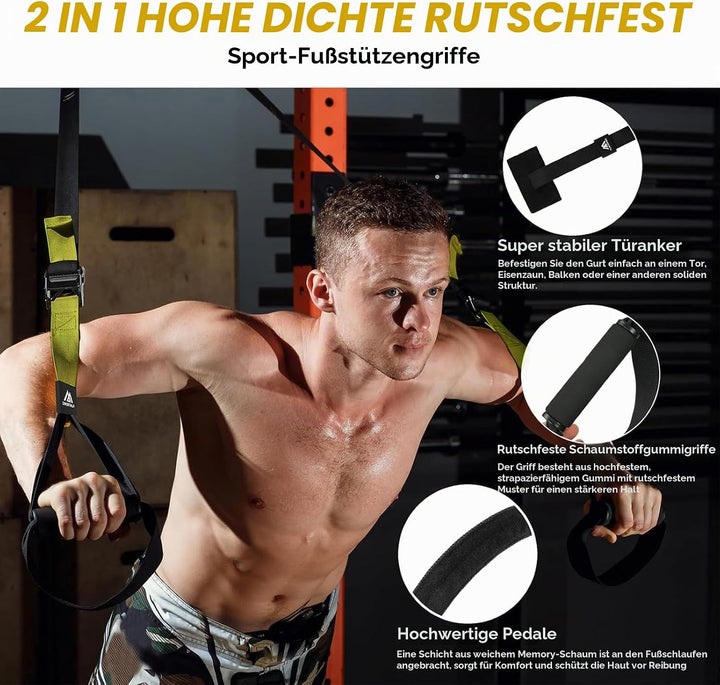 Flintronic Schlingentrainer, Sling Trainer Set für EIN Ganzkörpertraining, Schlingentrainer für Zuha