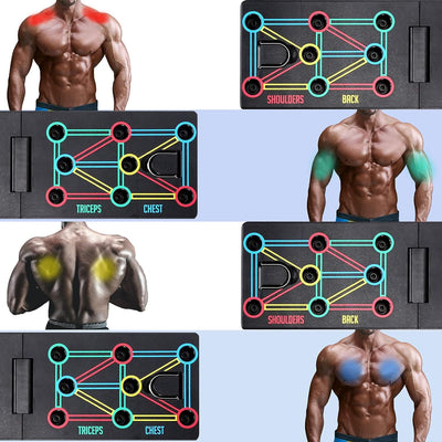 AOUZEA Push Up Board Fitnessgeräte, 12-in-1-Faltbares Multifunktions Tragbar Liegestütze Brett, Fitn