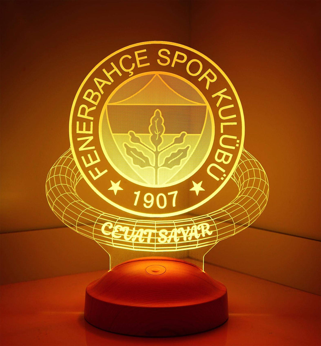 Sentidos Fanartikel Personalisierte 3D Led Lampe Geburtstagsgeschenk Wunschtext mit Gravur Fussball