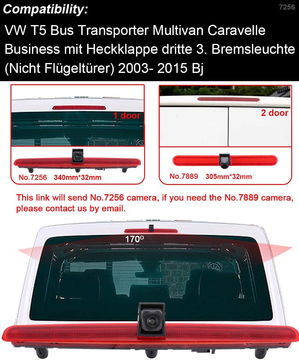 Auto Drittes Dach Original-Bremslicht-Rückfahrkamera, Ersatz für VW T5 Bus Transporter Multivan Cara
