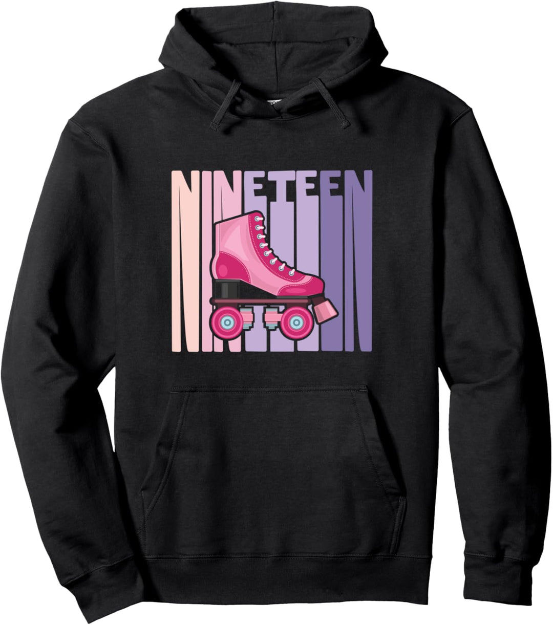 19. Geburtstag Mädchen süsses Rollschuh Roller 19 Jahre alt Pullover Hoodie